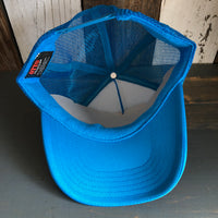 Hermosa Beach WELCOME SIGN Trucker Hat - Neon Blue