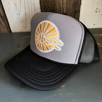 Hermosa Beach CLASSIC LOGO Trucker Hat - Black/Grey/Black
