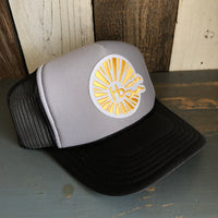 Hermosa Beach CLASSIC LOGO Trucker Hat - Black/Grey/Black