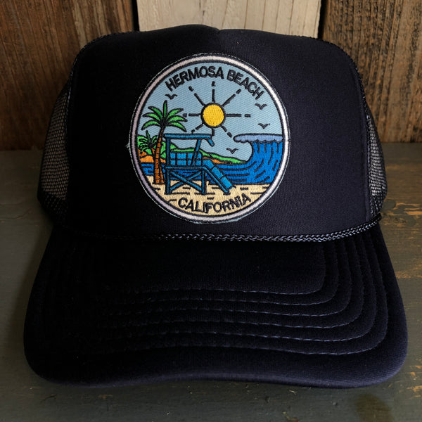 Hermosa Beach SHOREFRONT High Crown Trucker Hat - Navy