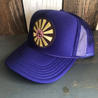 Hermosa Beach SUNBEAMS High Crown Trucker Hat - Purple
