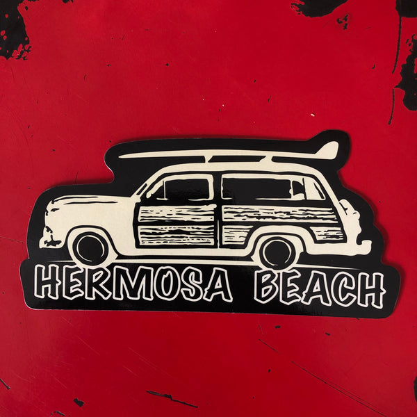 Hermosa Beach Sticker - WOODIE (2 sizes :: regular or large sticker)
