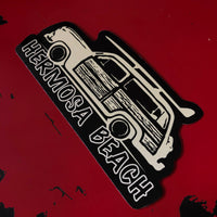 Hermosa Beach Sticker - WOODIE (2 sizes :: regular or large sticker)