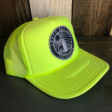 Hermosa Beach SOUTH BAY SURF (Multi Colored Patch) Trucker Hat - Neon Yellow