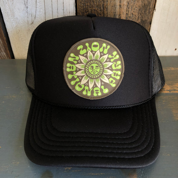 Hermosa Beach Threads x Parks Project - ZION SUN PATCH Trucker Hat - Black