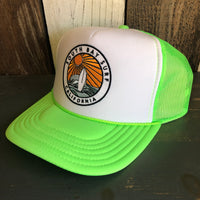 Hermosa Beach SOUTH BAY SURF (Multi Colored Patch) Trucker Hat - Neon Green/White/Neon Green
