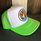 Hermosa Beach SOUTH BAY SURF (Multi Colored Patch) Trucker Hat - Neon Green/White/Neon Green
