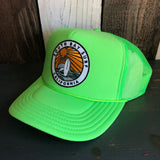 Hermosa Beach SOUTH BAY SURF (Multi Colored Patch) Trucker Hat - Neon Green