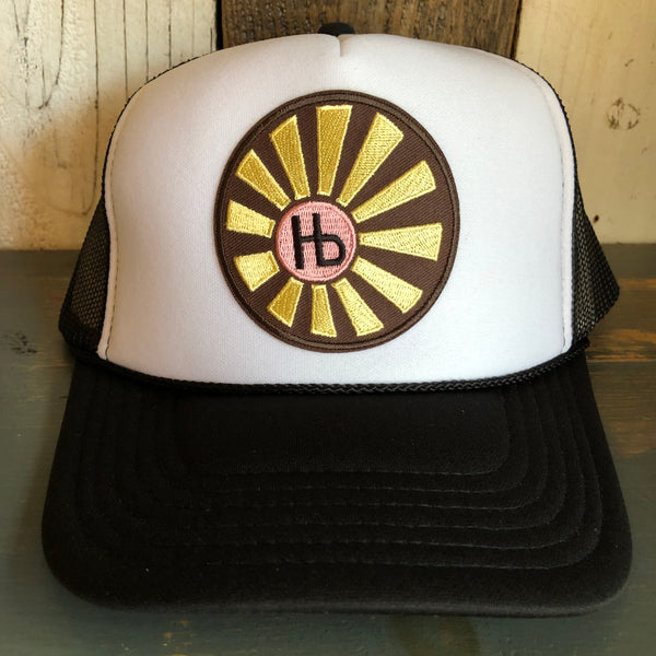 Hermosa Beach SUNBEAMS Trucker Hat - Black/White/Black