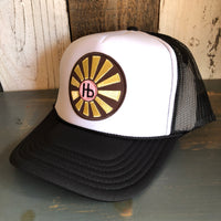 Hermosa Beach SUNBEAMS Trucker Hat - Black/White/Black