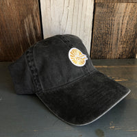 Hermosa Beach CLASSIC MINI LOGO 6 Panel Low Profile Style Dad Hat - Vintage Black