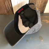 Hermosa Beach CLASSIC MINI LOGO 6 Panel Low Profile Style Dad Hat - Vintage Black