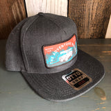 WHERE THE ROAD ENDS - THE ADVENTURE BEGINS 5-Panel Mid Profile Snapback Hat - Heather Black