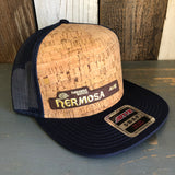 Hermosa Beach HERMOSA AVE Premium Cork Trucker Hat (Navy Blue)
