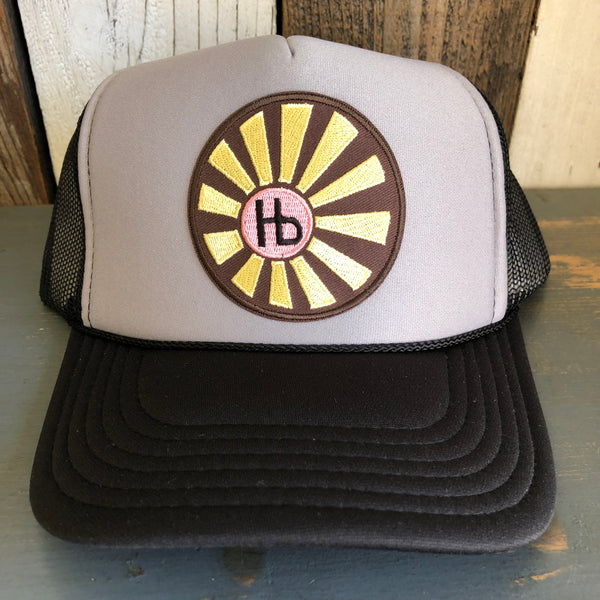 Hermosa Beach SUNBEAMS Trucker Hat - Black/Grey/Black