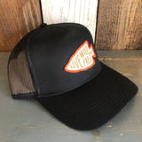 LIVE WILD AND FREE - 5 Panel Mid Profile Mesh Back Trucker Hat - Black