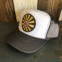 Hermosa Beach SUNBEAMS Trucker Hat - Charcoal Grey/White/Charcoal Grey