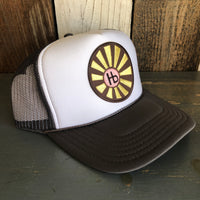 Hermosa Beach SUNBEAMS Trucker Hat - Charcoal Grey/White/Charcoal Grey