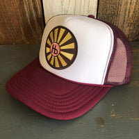 Hermosa Beach SUNBEAMS Trucker Hat - Maroon/White/Maroon