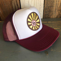 Hermosa Beach SUNBEAMS Trucker Hat - Maroon/White/Maroon