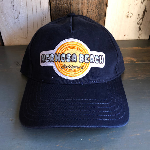 Hermosa Beach HIGH HEAT - 5 Panel Low Profile Style Dad Hat with Velcro Closure - Navy
