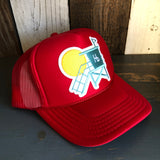 Hermosa Beach LIFEGUARD TOWER High Crown Trucker Hat - Red