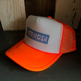 Hermosa Beach BLUE SUPREME HERMOSA Trucker Hat - Neon Orange/White