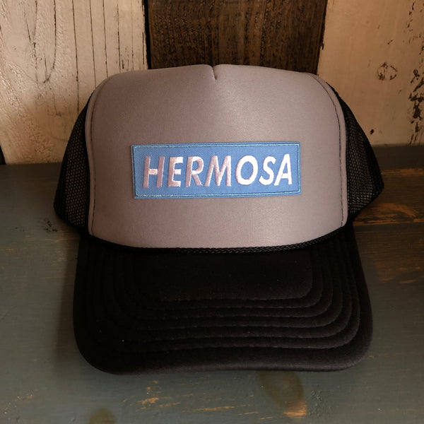 Hermosa Beach BLUE SUPREME HERMOSA Trucker Hat - Black/Grey/Black