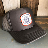 Smokey Bear...Prevent Wildfires Trucker Hat - Charcoal Grey (Curved Brim)