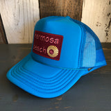 Hermosa Beach WELCOME SIGN Trucker Hat - Neon Blue