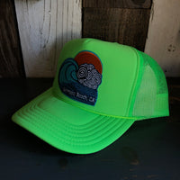 Hermosa Beach TUBULAR Trucker Hat - Neon Green