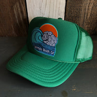 Hermosa Beach TUBULAR High Crown Trucker Hat - Kelly Green