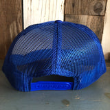 Hermosa Beach HERMOSA AVE High Crown Trucker Hat - Royal Blue (Curved Brim)