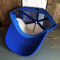 Hermosa Beach HERMOSA AVE High Crown Trucker Hat - Royal Blue (Curved Brim)