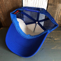Hermosa Beach WOODIE High Crown Trucker Hat - Royal Blue (Curved Brim)