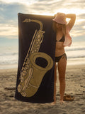 Sax on the Beach Towel - Navy