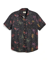 Short Sleeve Cotton Plain Weave Wizard Print Shirt in Midnight Palms