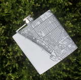 Hermosa Beach Map Hip Flask in Matte White