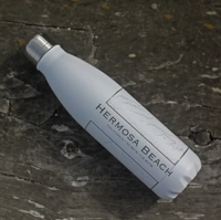Hermosa Beach Map 17oz Insulated Bottle in Matte White