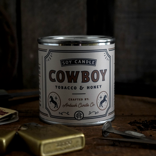 Cowboy | Tobacco + Honey 8oz Soy Candle