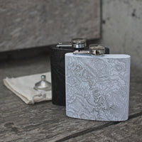 Hermosa Beach Map Hip Flask in Matte White