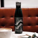Hermosa Beach Map 17oz Insulated Bottle in Matte Black