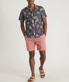 Short Sleeve Cotton Plain Weave Shirt in Vintage Dark Floral