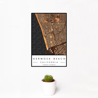 Hermosa Beach Ember Map Print - 12x18 Poster