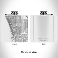 Hermosa Beach Map Hip Flask in Matte White