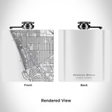 Hermosa Beach Map Hip Flask in Matte White
