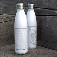 Hermosa Beach Map 17oz Insulated Bottle in Matte White