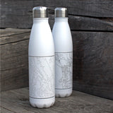 Hermosa Beach Map 17oz Insulated Bottle in Matte White