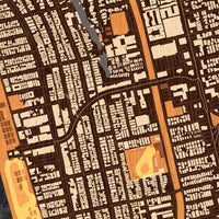 Hermosa Beach Ember Map Print - 12x18 Poster