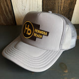 Hermosa Beach THE NEW STYLE High Crown Trucker Hat - Grey (Curved Brim)